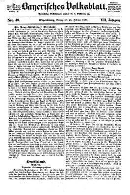 Bayerisches Volksblatt (Regensburger Morgenblatt) Montag 26. Februar 1855