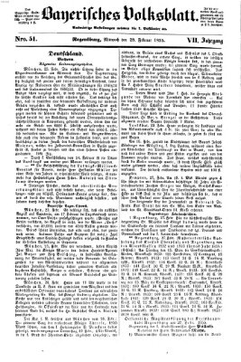 Bayerisches Volksblatt (Regensburger Morgenblatt) Mittwoch 28. Februar 1855