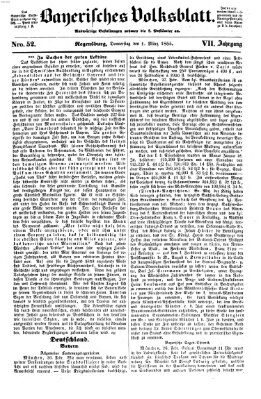 Bayerisches Volksblatt (Regensburger Morgenblatt) Donnerstag 1. März 1855