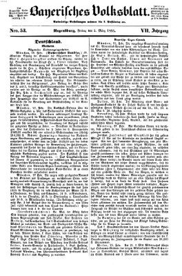 Bayerisches Volksblatt (Regensburger Morgenblatt) Freitag 2. März 1855