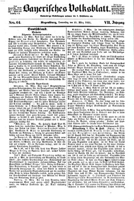 Bayerisches Volksblatt (Regensburger Morgenblatt) Donnerstag 15. März 1855