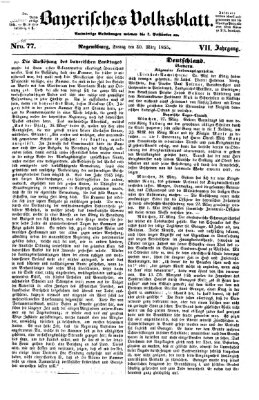 Bayerisches Volksblatt (Regensburger Morgenblatt) Freitag 30. März 1855