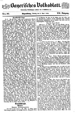 Bayerisches Volksblatt (Regensburger Morgenblatt) Dienstag 3. April 1855