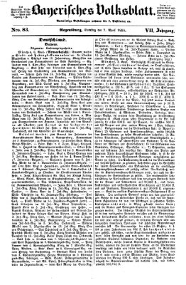 Bayerisches Volksblatt (Regensburger Morgenblatt) Samstag 7. April 1855