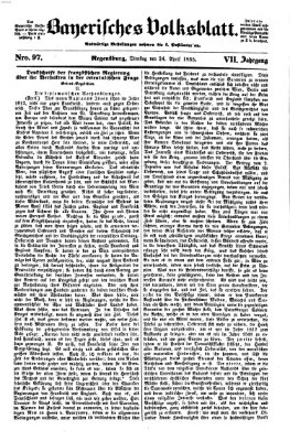 Bayerisches Volksblatt (Regensburger Morgenblatt) Dienstag 24. April 1855