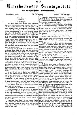 Bayerisches Volksblatt (Regensburger Morgenblatt) Sonntag 29. April 1855