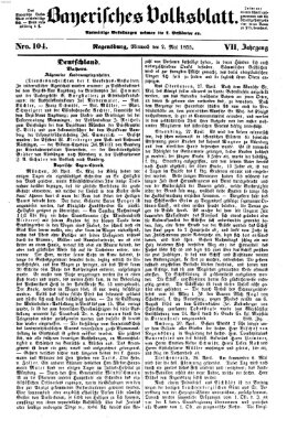 Bayerisches Volksblatt (Regensburger Morgenblatt) Mittwoch 2. Mai 1855