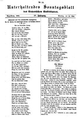 Bayerisches Volksblatt (Regensburger Morgenblatt) Sonntag 13. Mai 1855