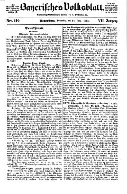 Bayerisches Volksblatt (Regensburger Morgenblatt) Donnerstag 14. Juni 1855