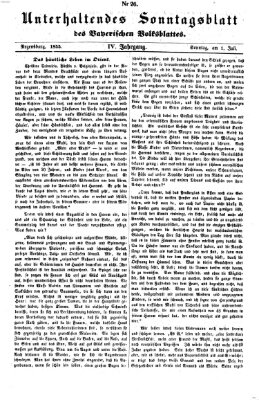 Bayerisches Volksblatt (Regensburger Morgenblatt) Sonntag 1. Juli 1855