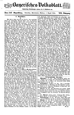 Bayerisches Volksblatt (Regensburger Morgenblatt) Donnerstag 2. August 1855