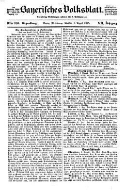 Bayerisches Volksblatt (Regensburger Morgenblatt) Montag 6. August 1855