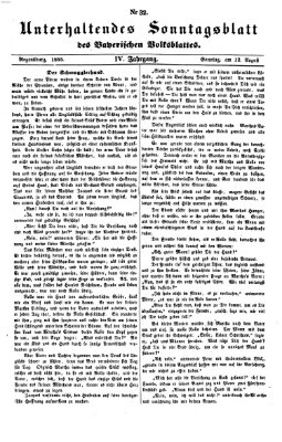 Bayerisches Volksblatt (Regensburger Morgenblatt) Sonntag 12. August 1855