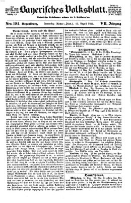 Bayerisches Volksblatt (Regensburger Morgenblatt) Donnerstag 16. August 1855