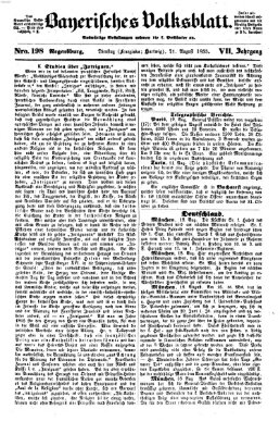 Bayerisches Volksblatt (Regensburger Morgenblatt) Dienstag 21. August 1855