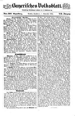 Bayerisches Volksblatt (Regensburger Morgenblatt) Samstag 1. September 1855