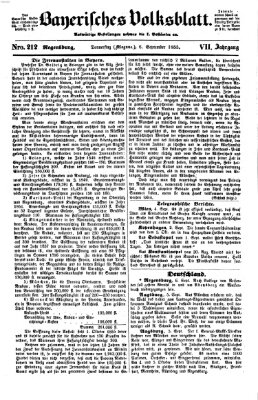 Bayerisches Volksblatt (Regensburger Morgenblatt) Donnerstag 6. September 1855