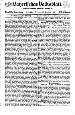 Bayerisches Volksblatt (Regensburger Morgenblatt) Freitag 14. September 1855