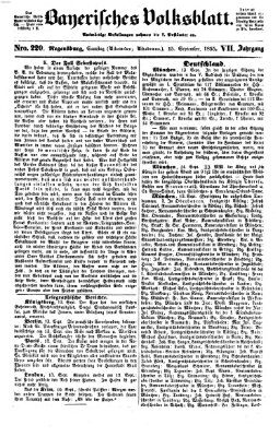 Bayerisches Volksblatt (Regensburger Morgenblatt) Samstag 15. September 1855