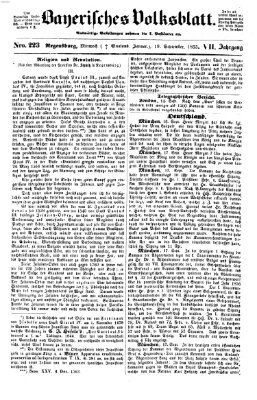 Bayerisches Volksblatt (Regensburger Morgenblatt) Mittwoch 19. September 1855