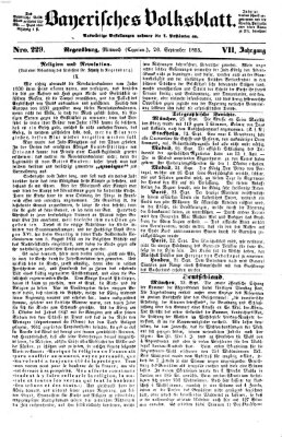 Bayerisches Volksblatt (Regensburger Morgenblatt) Mittwoch 26. September 1855