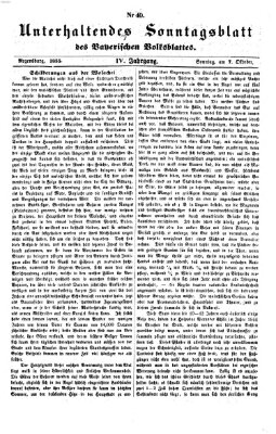 Bayerisches Volksblatt (Regensburger Morgenblatt) Sonntag 7. Oktober 1855