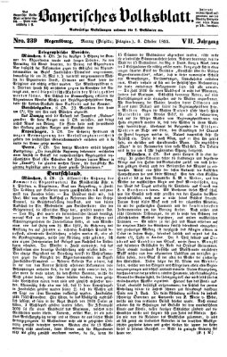 Bayerisches Volksblatt (Regensburger Morgenblatt) Montag 8. Oktober 1855