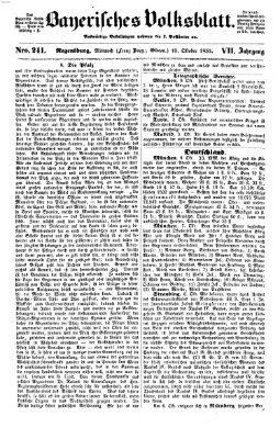 Bayerisches Volksblatt (Regensburger Morgenblatt) Mittwoch 10. Oktober 1855