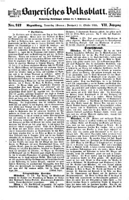 Bayerisches Volksblatt (Regensburger Morgenblatt) Donnerstag 11. Oktober 1855