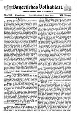 Bayerisches Volksblatt (Regensburger Morgenblatt) Freitag 12. Oktober 1855