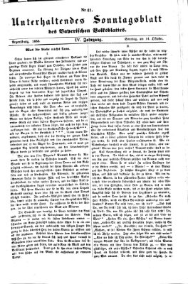 Bayerisches Volksblatt (Regensburger Morgenblatt) Sonntag 14. Oktober 1855