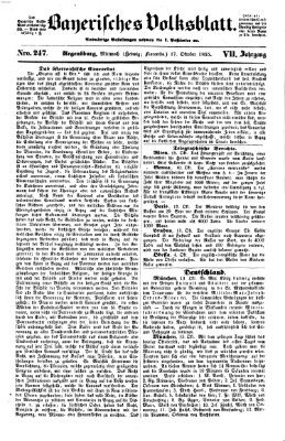 Bayerisches Volksblatt (Regensburger Morgenblatt) Mittwoch 17. Oktober 1855