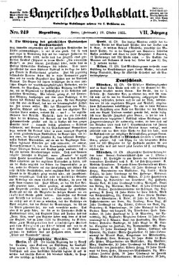 Bayerisches Volksblatt (Regensburger Morgenblatt) Freitag 19. Oktober 1855