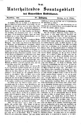 Bayerisches Volksblatt (Regensburger Morgenblatt) Sonntag 21. Oktober 1855