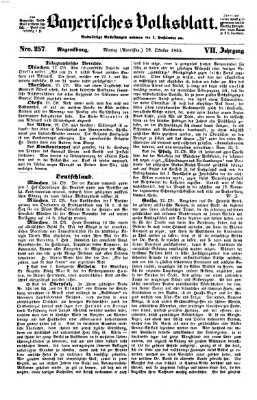 Bayerisches Volksblatt (Regensburger Morgenblatt) Montag 29. Oktober 1855