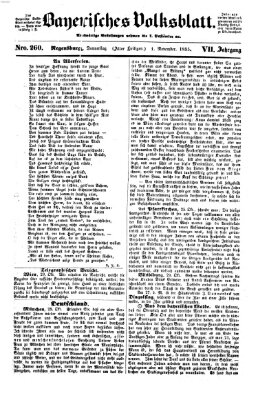 Bayerisches Volksblatt (Regensburger Morgenblatt) Donnerstag 1. November 1855