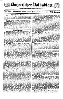 Bayerisches Volksblatt (Regensburger Morgenblatt) Samstag 10. November 1855