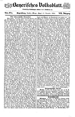 Bayerisches Volksblatt (Regensburger Morgenblatt) Samstag 17. November 1855