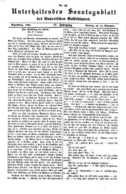 Bayerisches Volksblatt (Regensburger Morgenblatt) Sonntag 18. November 1855