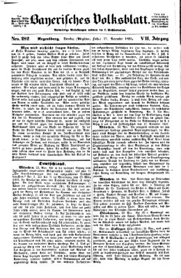 Bayerisches Volksblatt (Regensburger Morgenblatt) Dienstag 27. November 1855