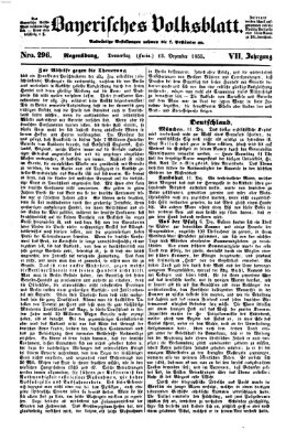 Bayerisches Volksblatt (Regensburger Morgenblatt) Donnerstag 13. Dezember 1855