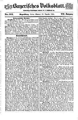 Bayerisches Volksblatt (Regensburger Morgenblatt) Freitag 21. Dezember 1855