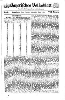 Bayerisches Volksblatt (Regensburger Morgenblatt) Montag 7. Januar 1856