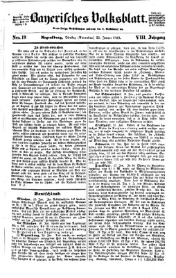 Bayerisches Volksblatt (Regensburger Morgenblatt) Dienstag 22. Januar 1856