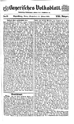 Bayerisches Volksblatt (Regensburger Morgenblatt) Montag 11. Februar 1856