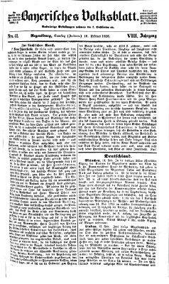 Bayerisches Volksblatt (Regensburger Morgenblatt) Samstag 16. Februar 1856