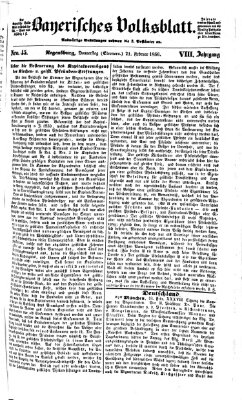 Bayerisches Volksblatt (Regensburger Morgenblatt) Donnerstag 21. Februar 1856