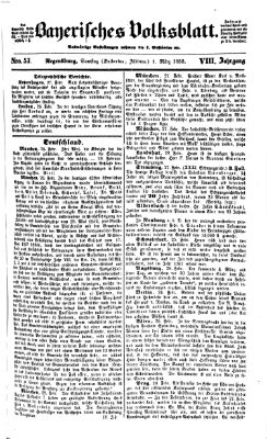 Bayerisches Volksblatt (Regensburger Morgenblatt) Samstag 1. März 1856