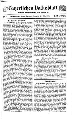 Bayerisches Volksblatt (Regensburger Morgenblatt) Montag 31. März 1856