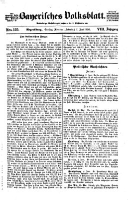 Bayerisches Volksblatt (Regensburger Morgenblatt) Samstag 7. Juni 1856